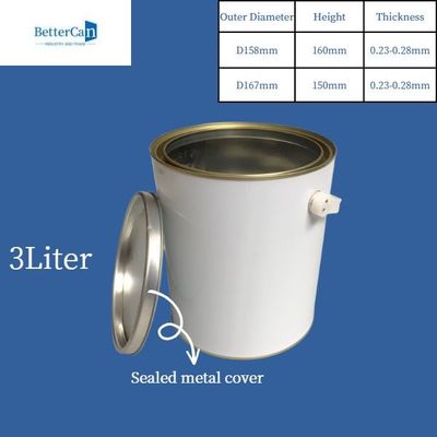 3 de liter/5 Liter Verf Tin Cans Round Metal Tin kan voor Chemische Deklaagopslag