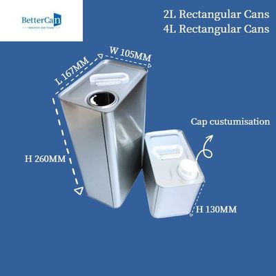 Leeg Industrieel Verftin 4 Liter Rechthoekig Tin Containers