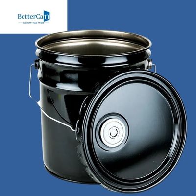 0.32mm0.43mm de Emmer van de Metaalverf    20l zwarte Emmer met Deksel