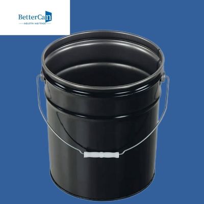 0.32mm0.43mm de Emmer van de Metaalverf    20l zwarte Emmer met Deksel