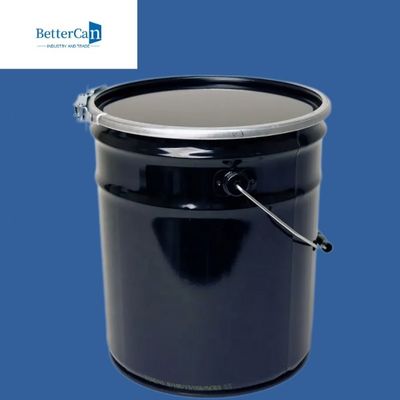 Chemische Olie de Emmers van het 5 Gallonsmetaal, 20 Liter Zwarte Emmer met Handvat