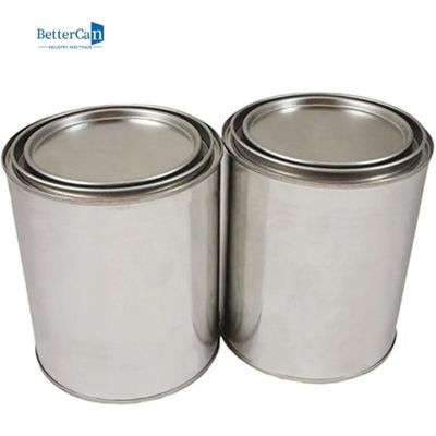 2 de Verfblikken van het pint Lege Metaal met Deksels, Kwart gallongrootte Tin Paint Buckets