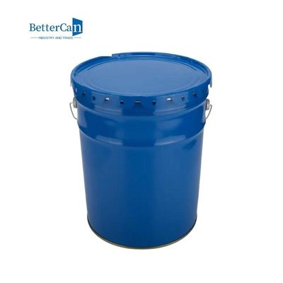 Duurzaam Geschilderd Tin Buckets, Blauw Leeg Metaal Pail With Lock Ring