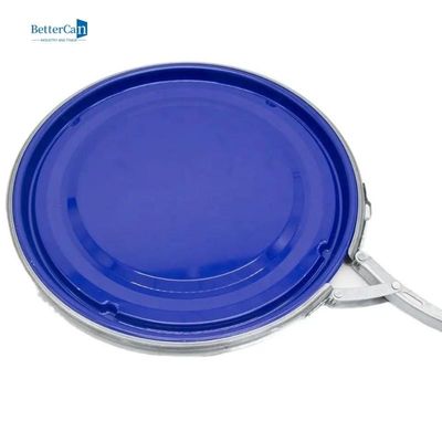 Duurzaam Geschilderd Tin Buckets, Blauw Leeg Metaal Pail With Lock Ring