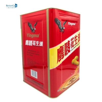 18L de Eetbare Olieblik van Olive Oil Tin Can Square met het Gieten van Spuiten