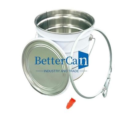 Witte 5L-Verfemmer 5 Gallonmetaal Tin Pail With Lock Ring
