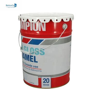 Witte 20L metalen verf emmer 5 gallon metalen tin emmer met slot ring rubberen pak