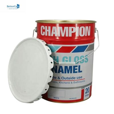 20 liter witte metaal verf emmer 5 gallon tin emmer met slot ring met rubberen pak