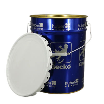 20 liter witte metaal verf emmer 5 gallon tin emmer met slot ring met rubberen pak