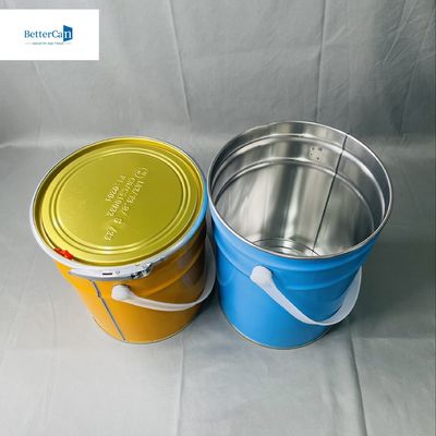 5 liter conische emmer met kleurprinting metalen handvat verfcontainer