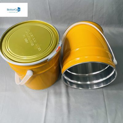 5 liter conische emmer met kleurprinting metalen handvat verfcontainer