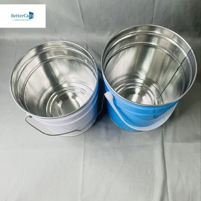 5 liter conische emmer met kleurprinting metalen handvat verfcontainer