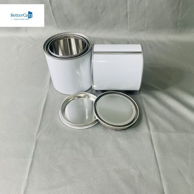 Witte coating lijm Kleefverf Tin blikken Ronde container Chemisch bestand