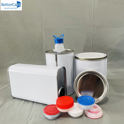 1 liter rechthoekige lege blikblikken met plastic dop 500 ml ronde metalen container