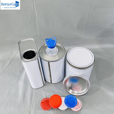 1 liter rechthoekige lege blikblikken met plastic dop 500 ml ronde metalen container