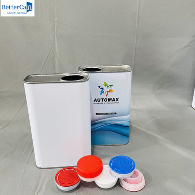 3.75 liter wit gecoate verf blikken 1 liter vierkante lege blik